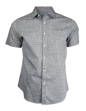 Marquis Charcoal Woven Blended Cotton Shirt-0 Marquis Charcoal Woven Blended Cotton Shirt-0
