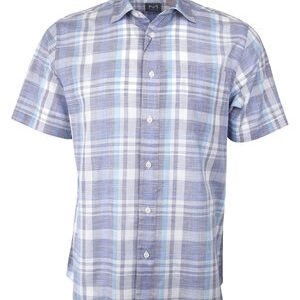 Marquis Blue Woven 100% Cotton Shirt-0