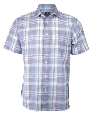 Marquis Blue Woven 100% Cotton Shirt-0 Marquis Blue Woven 100% Cotton Shirt-0