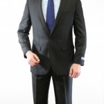 Black Ultra Slim Fit One Button Interview Suit-0