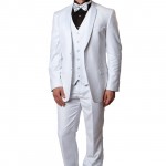 White Slim Fit Three Piece Tuxedo