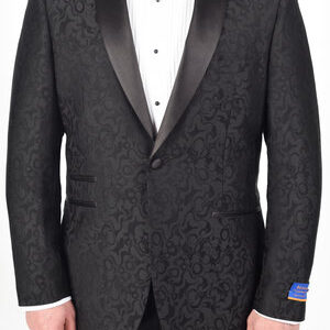 Berragamo Black Slim Fit One Button Tuxedo-0