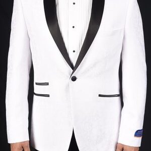Berragamo White Slim Fit One Button Tuxedo