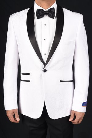 Berragamo White Slim Fit One Button Tuxedo Berragamo White Slim Fit One Button Tuxedo