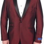 Red Modern Fit One Button Tuxedo-0