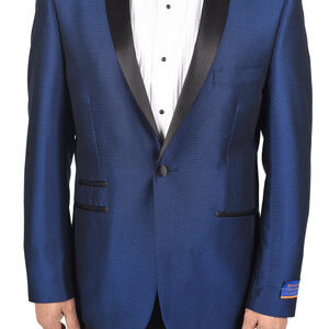 Berragamo New Blue Slim Fit One Button Tuxedo-0