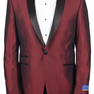 Berragamo Red Slim Fit One Button Tuxedo-0