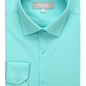 Platino Aqua Spandex Dress Shirt-0