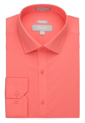 Platino Coral Spandex Dress Shirt-0 Platino Coral Spandex Dress Shirt-0