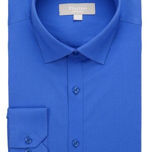 Platino French Blue Spandex Dress Shirt-0