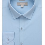 Platino Powder Blue Spandex Dress Shirt-0