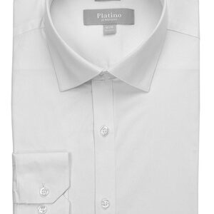 Platino White Spandex Dress Shirt-0