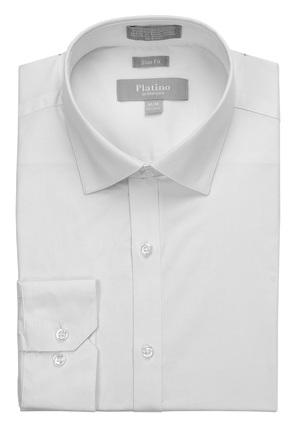 Platino White Spandex Dress Shirt-0 Platino White Spandex Dress Shirt-0