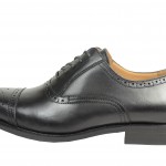 La Milano Mens Leather Round Cap Toe Brogue Oxford Lace Dress Shoes Black-0