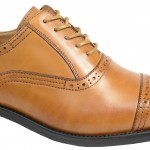 La Milano Cognac Men Premium Genuine Leather Dress Shoes Lace Up Wingtip Oxford-0