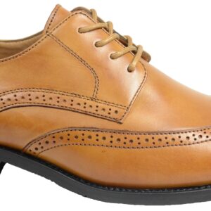 La Milano Cognac Leather Oxford with brogue detailing