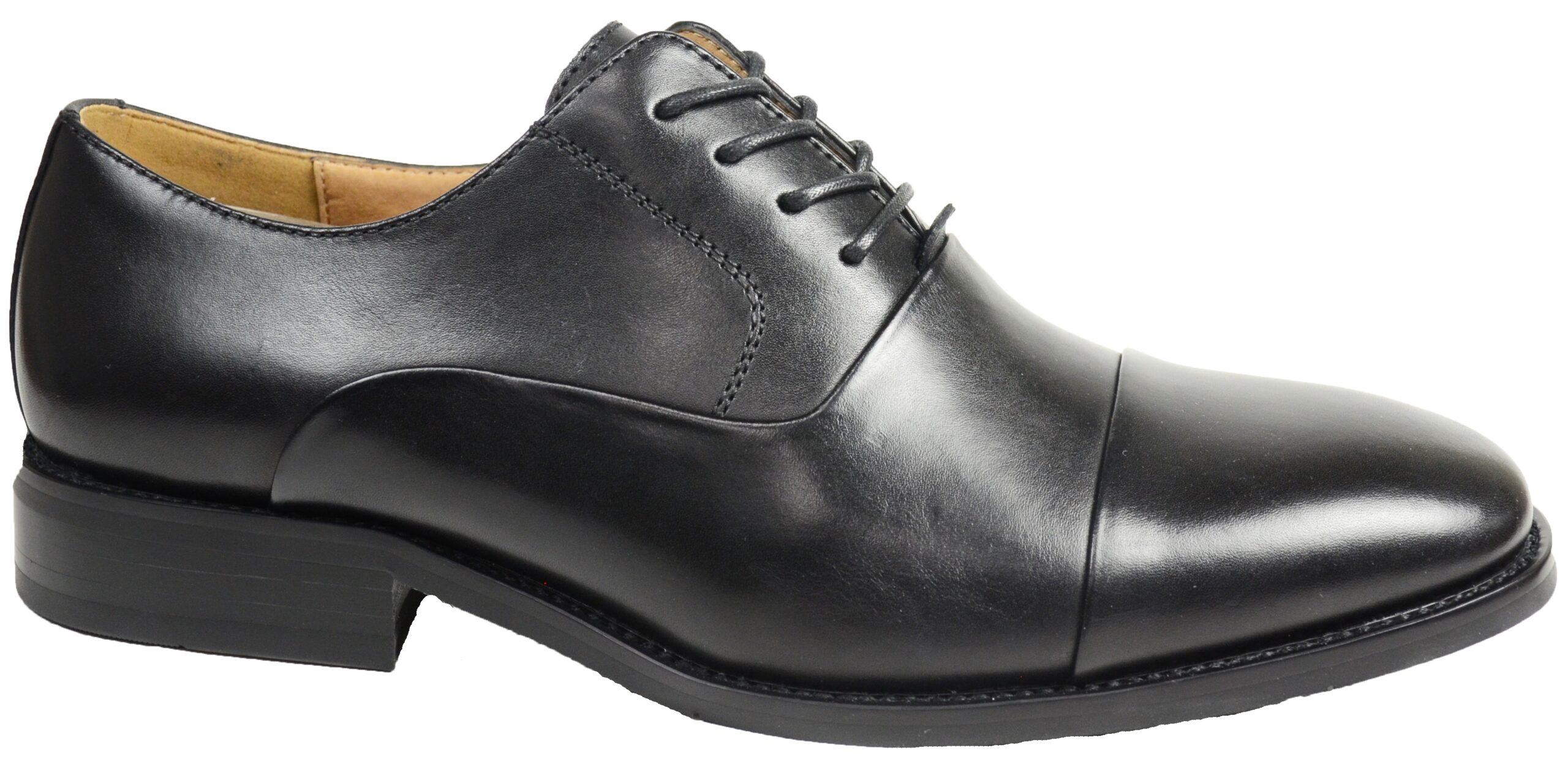 LA MILANO Mens Leather Oxford Lace Up Cap Toe Dress Shoes Black-0 LA MILANO Mens Leather Oxford Lace Up Cap Toe Dress Shoes Black-0