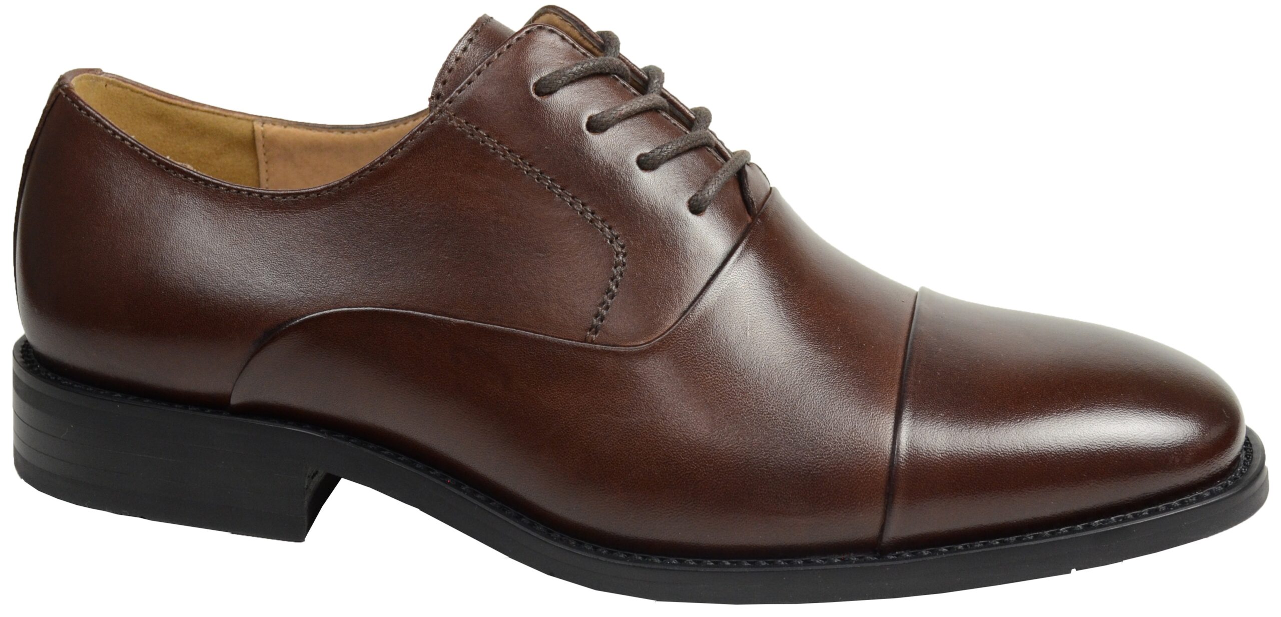 LA MILANO Mens Leather Oxford Lace Up Cap Toe Dress Shoes Brown-0 LA MILANO Mens Leather Oxford Lace Up Cap Toe Dress Shoes Brown-0