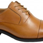LA MILANO Mens Leather Cognac Oxford Lace Up Cap Toe Dress Shoes -0