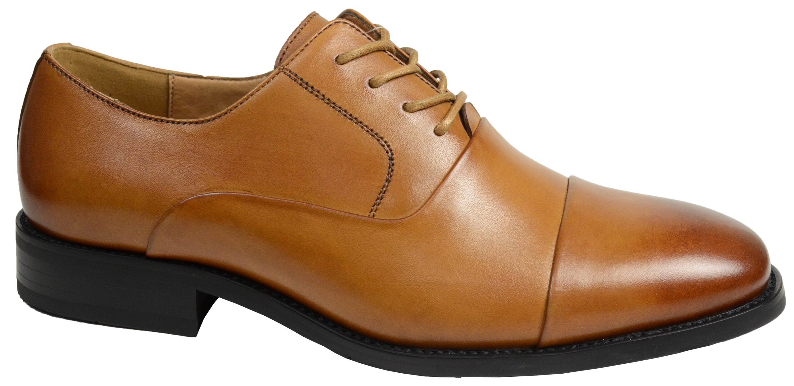 LA MILANO Mens Leather Cognac Oxford Lace Up Cap Toe Dress Shoes -0 LA MILANO Mens Leather Cognac Oxford Lace Up Cap Toe Dress Shoes -0