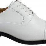 LA MILANO Mens Leather Oxford Lace Up Cap Toe Dress Shoes White-0