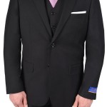 Berragamo Classic Black Modern Fit Two Button Suit-0
