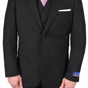 Berragamo Classic Black Modern Fit Two Button Suit-0