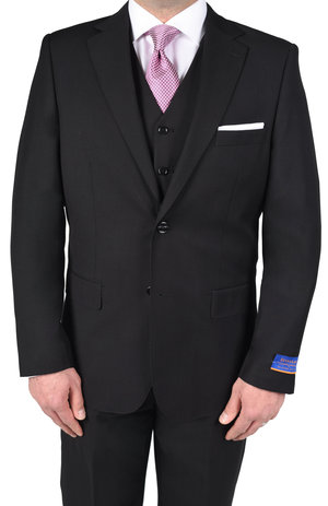 Berragamo Classic Black Modern Fit Two Button Suit-0 Berragamo Classic Black Modern Fit Two Button Suit-0