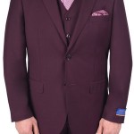 Berragamo Classic Burgundy Modern Fit Two Button Suit-0