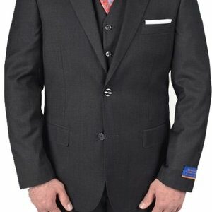 Berragamo Classic Charcoal Modern Fit Two Button Suit-0