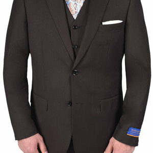 Berragamo Classic Dark Brown Modern Fit Two Button Suit-0