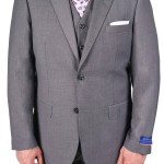 Berragamo Medium Grey Modern Fit Two Button Suit-0