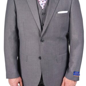 Berragamo Medium Grey Modern Fit Two Button Suit-0