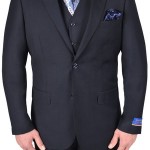 Berragamo Classic Navy Modern Fit Two Button Suit-0