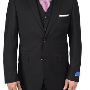 Berragamo Black Slim Fit Two Button Suit-0