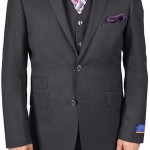 Berragamo Charcoal Slim Fit Two Button Suit-0