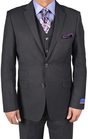 Berragamo Charcoal Slim Fit Two Button Suit-0 Berragamo Charcoal Slim Fit Two Button Suit-0