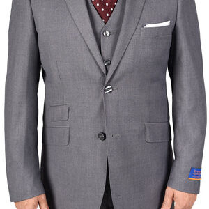 Berragamo Effortless Gentleman's Medium Grey Slim Fit Two Button Suit-0