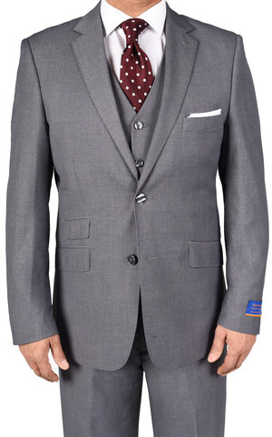 Berragamo Effortless Gentleman's Medium Grey Slim Fit Two Button Suit-0 Berragamo Effortless Gentleman's Medium Grey Slim Fit Two Button Suit-0