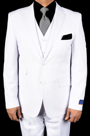 Berragamo White Slim Fit Two Button Suit-0 Berragamo White Slim Fit Two Button Suit-0