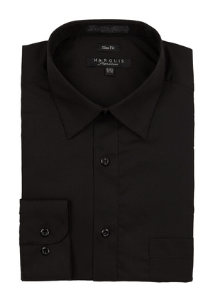 Black Slim Fit Dress Shirt-32068