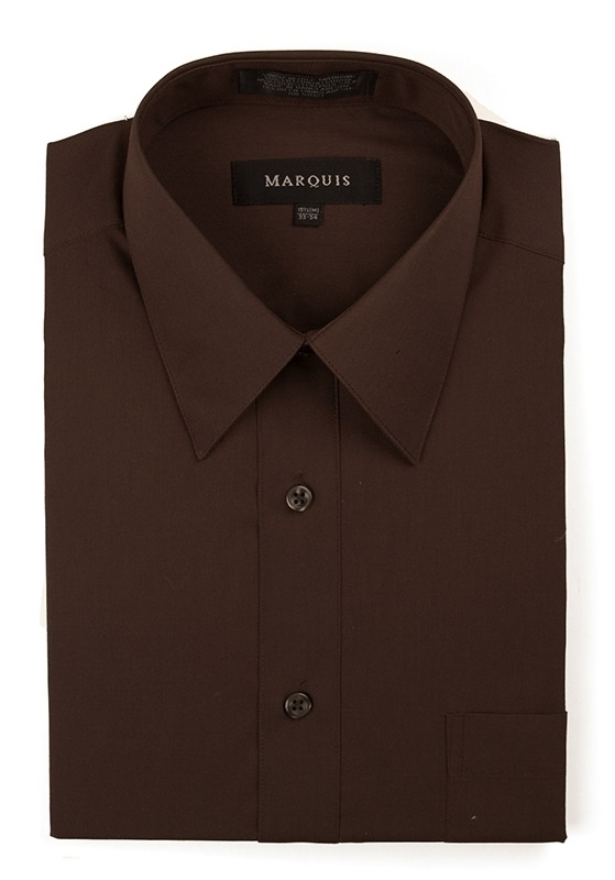 Chocolate Regular Fit Dress Shirt-0 Chocolate Regular Fit Dress Shirt-0