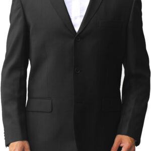 Black Regular Fit Three Button Suit - Three Button