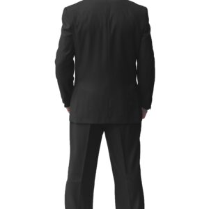 Black Regular Fit Three Button Suit - Back View