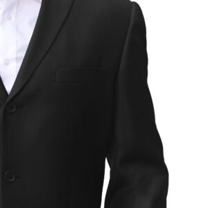 Black Regular Fit Three Button Suit - Lapel