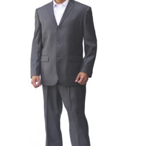 Gray Regular Fit Three Button Suit - Front View