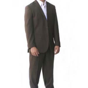 Brown Regular Fit Three Button Suit - Front View