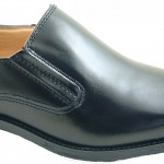 La Milano Black Leather U-Lace Shoe