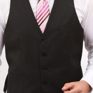 Faint Pinstripe Black Ultra Slim Fit Two Button Suit Vest