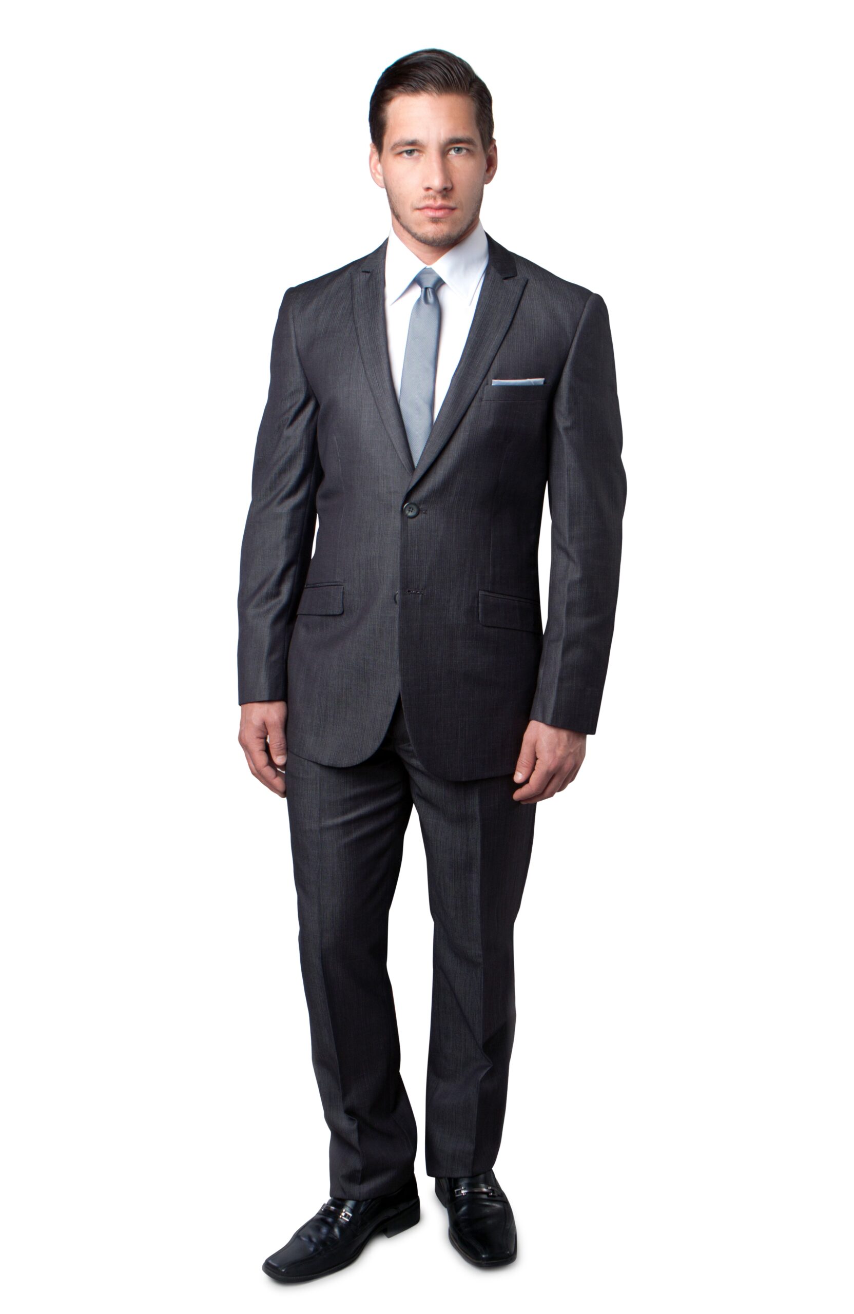 Gray Ultra Slim Fit Two Button Shark Skin Suit Gray Ultra Slim Fit Two Button Shark Skin Suit